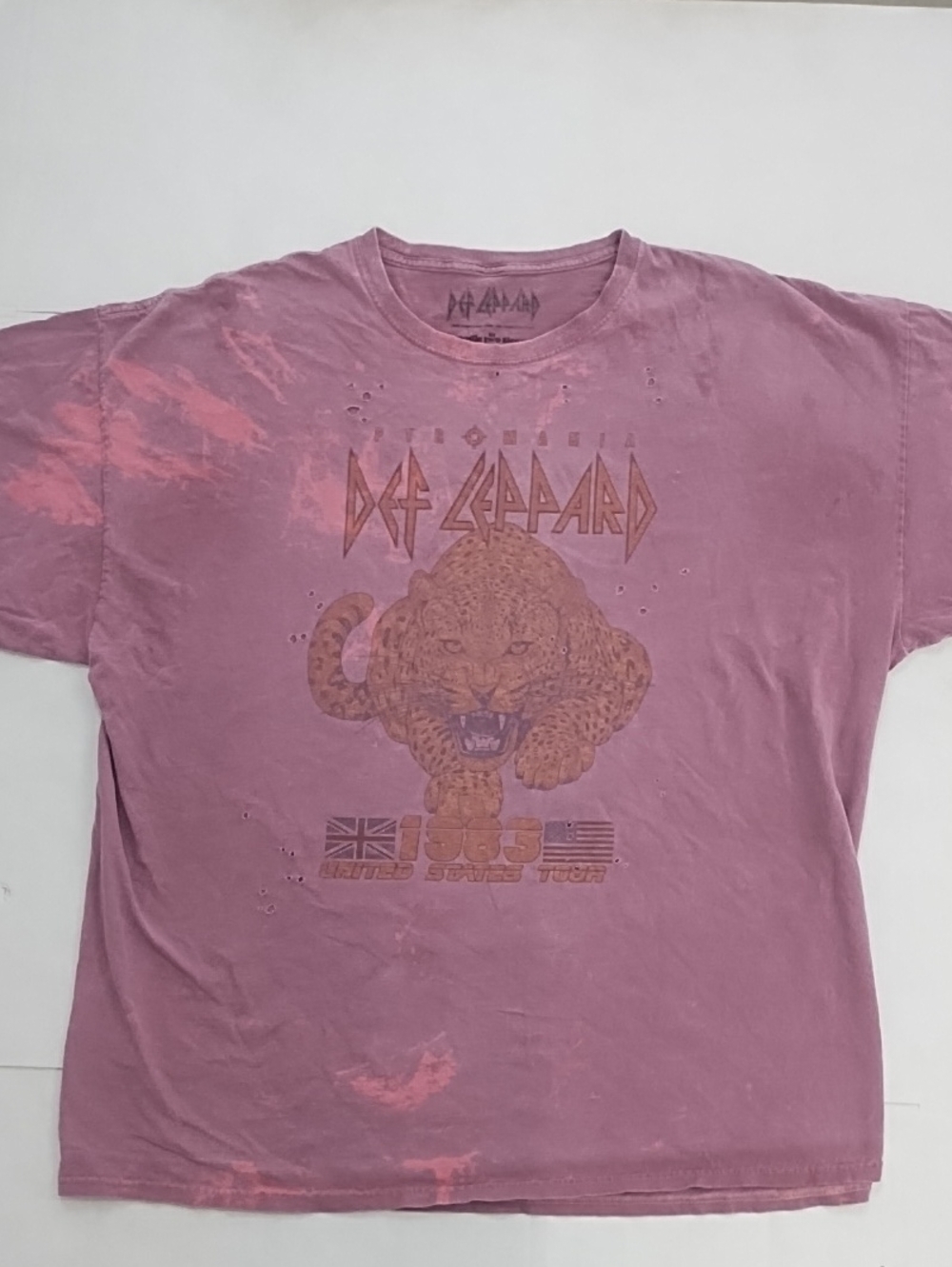 Def Leppard Short Sleeve Band Tee - Faded Mauve